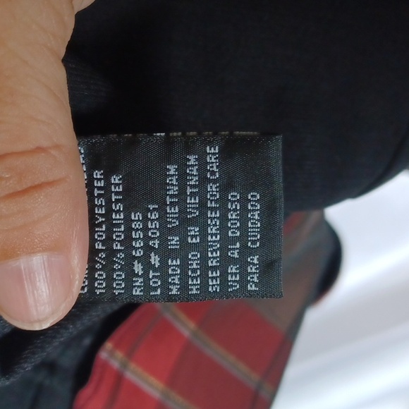 Perceptions Black/Red Plaid trim open Blazer Jacket. Size 8 - Picture 6 of 7